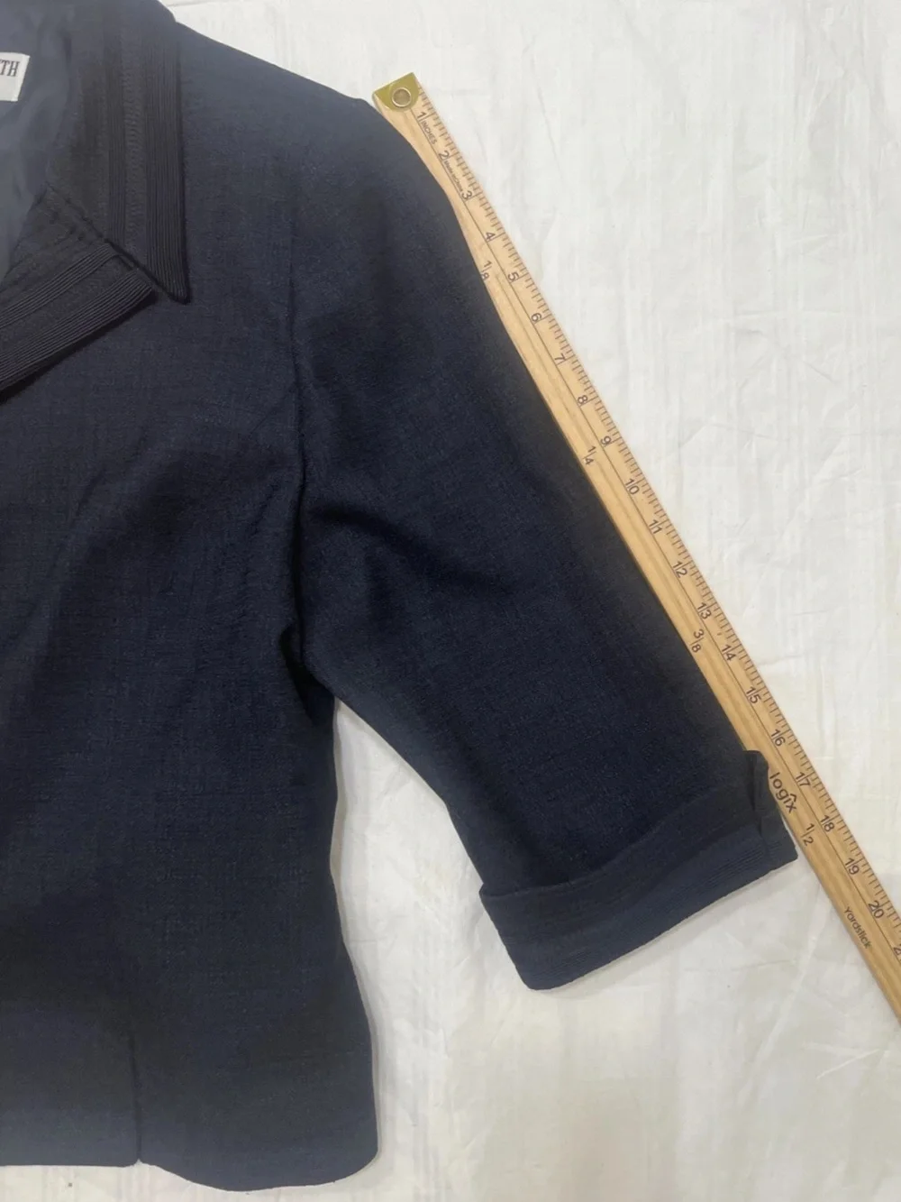 Plaza South Petite 16P Navy Blue Textured Skirt Suit